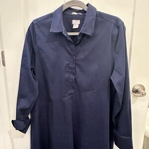 Chico’s No Iron Navy Button-Up Shirt